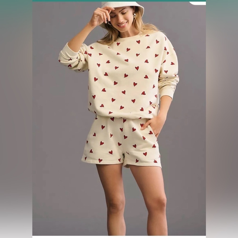 Anthropologie KULE The Oversized Heart Sweatshirt L